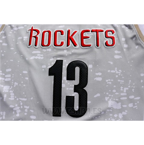 Camiseta Luces De La Ciudad Houston Rockets James Harden #13 Gris